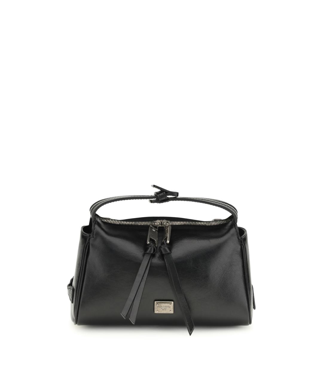 DOLCE&GABBANA Черная кожаная сумка через плечо, фото 1