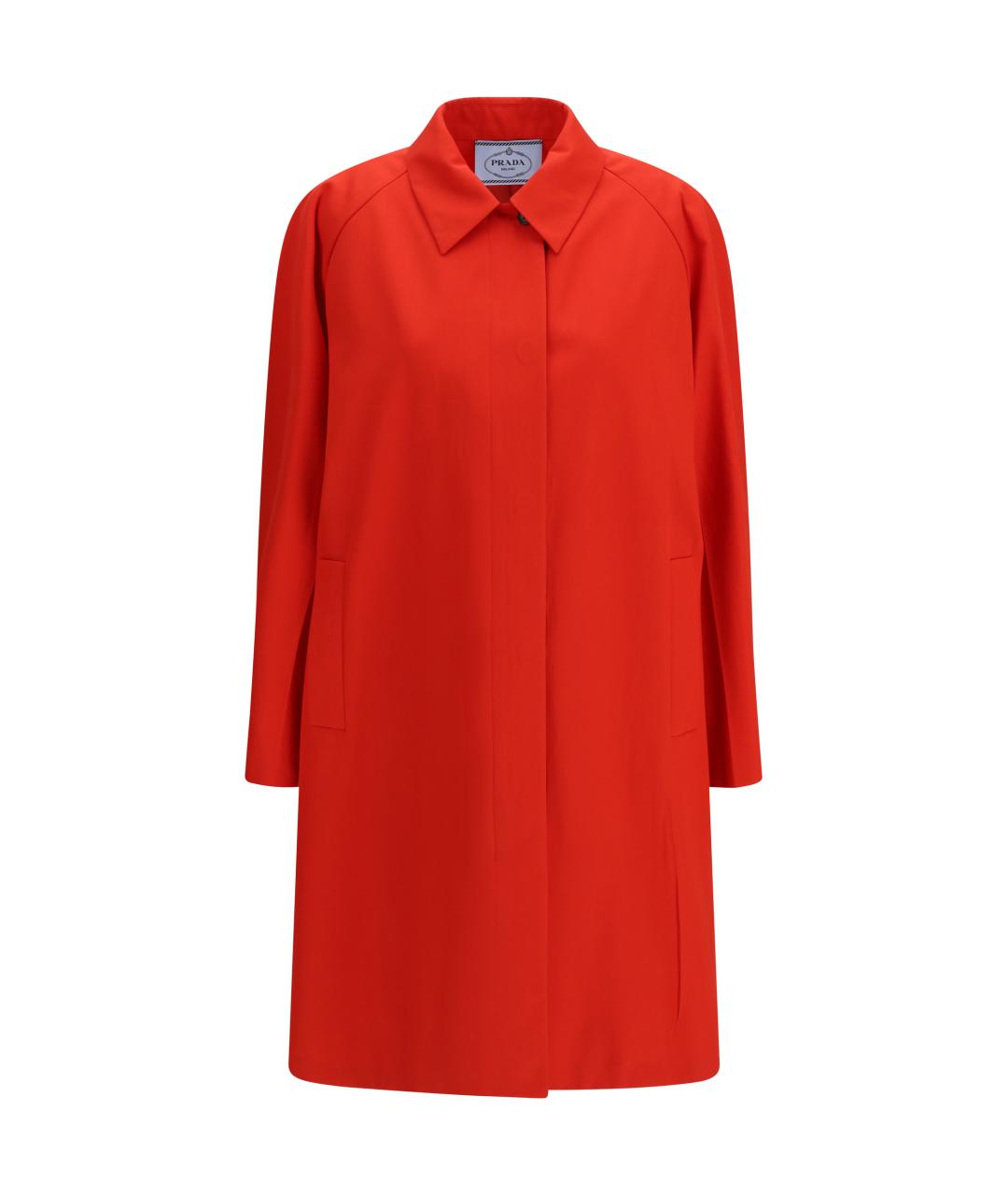 PRADA Красный полиэстеровый тренч/плащ, фото 1