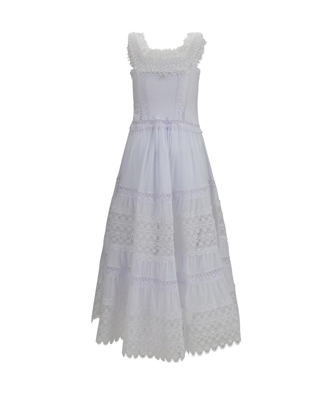 CHARO RUIZ Белое хлопковое повседневное платье, фото 2