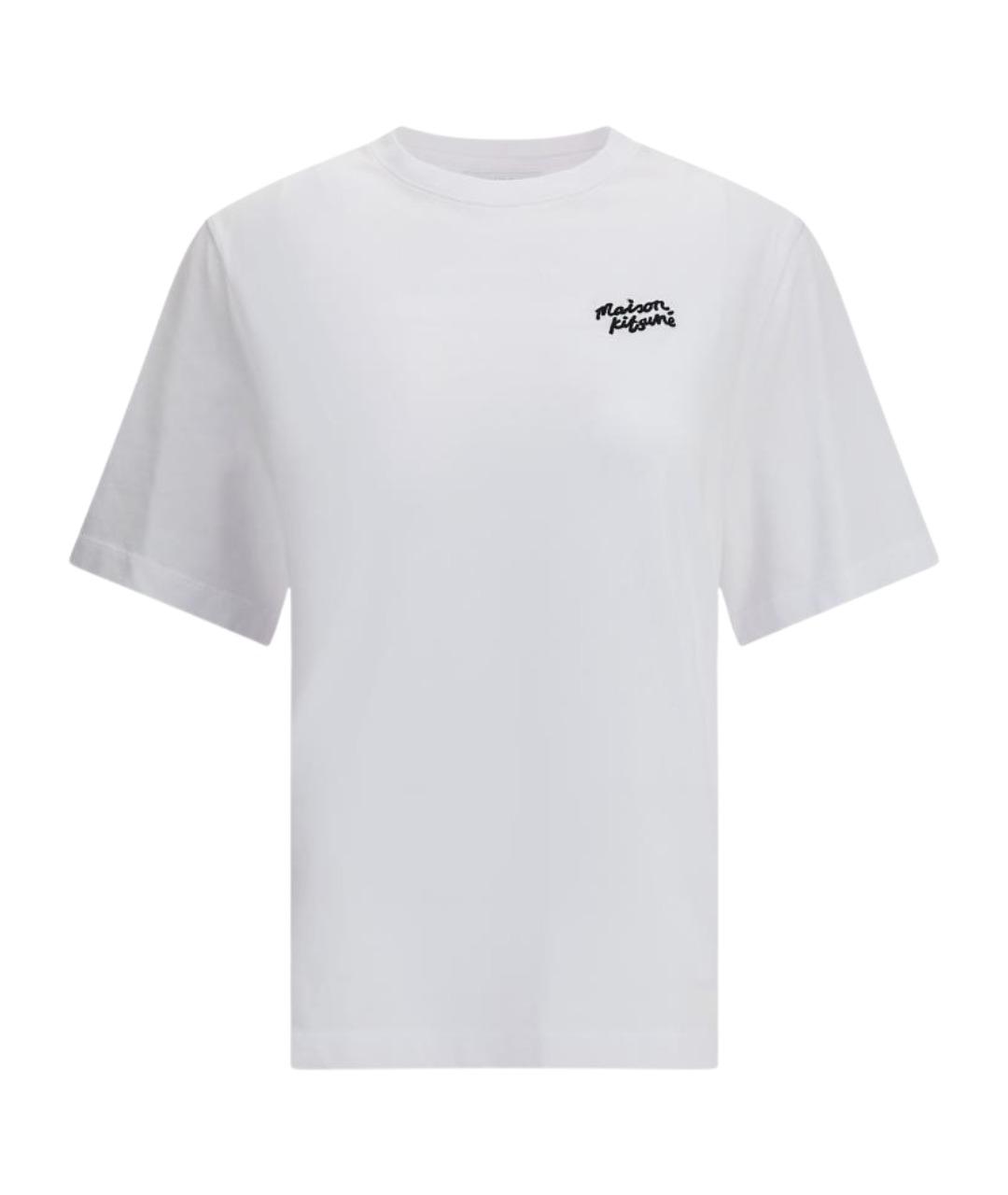 MAISON KITSUNE Белая хлопковая футболка, фото 1