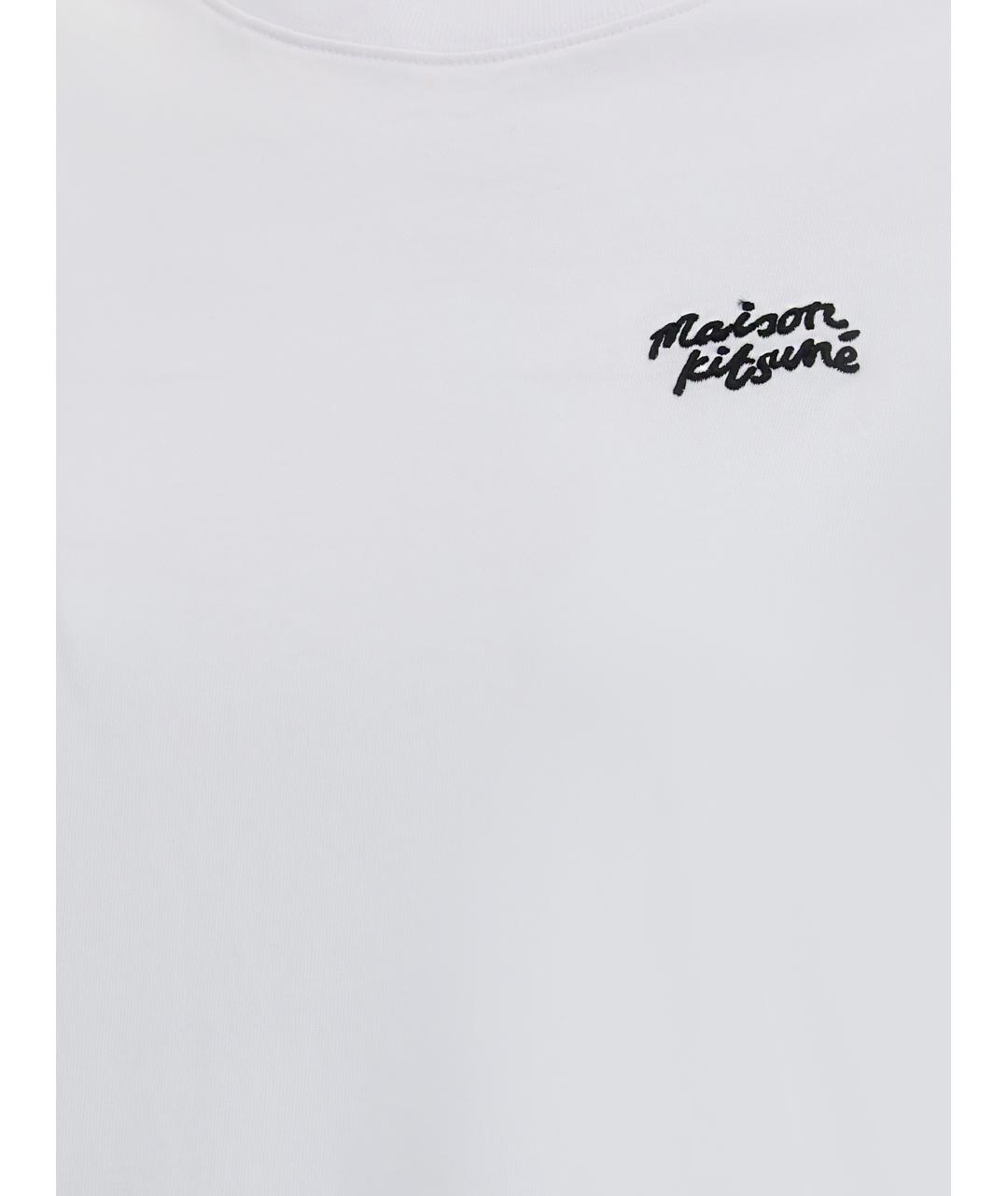 MAISON KITSUNE Белая хлопковая футболка, фото 3