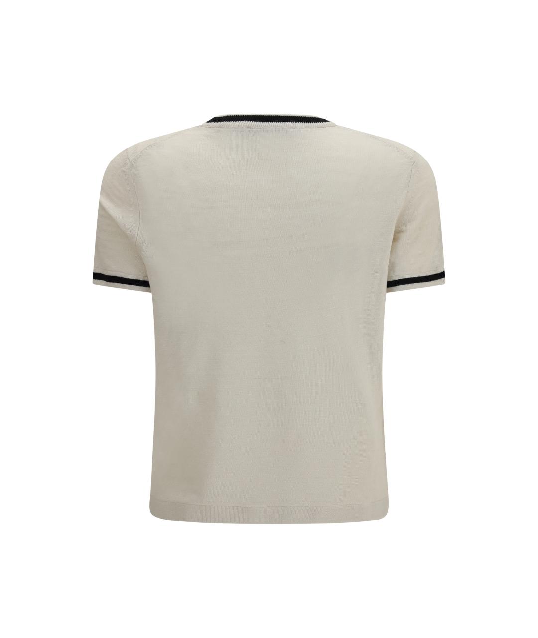 'S MAX MARA Бежевая льняная футболка, фото 2