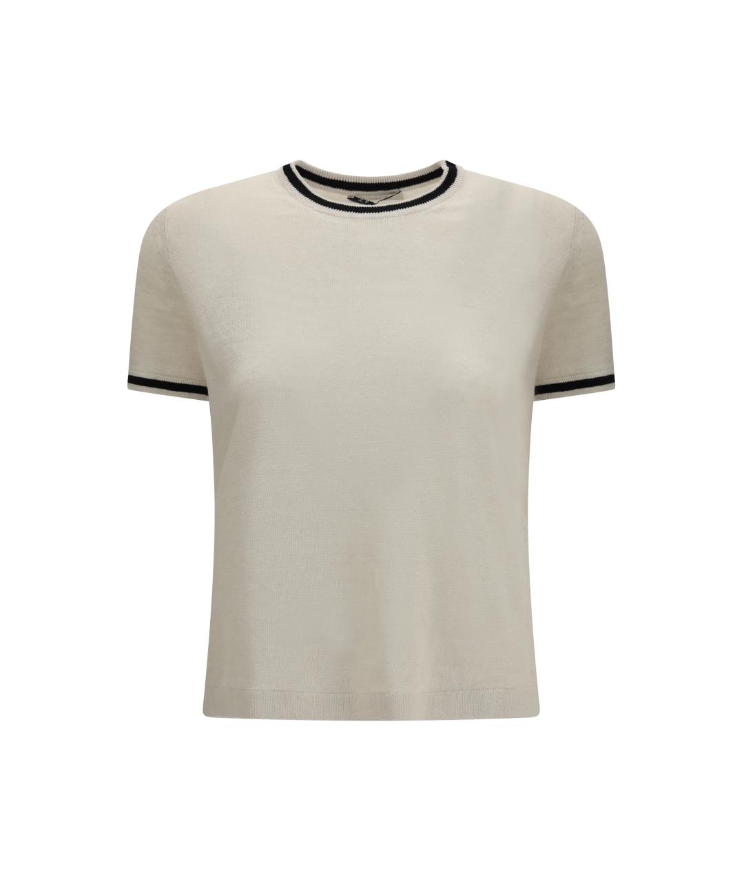 'S MAX MARA Бежевая льняная футболка, фото 1