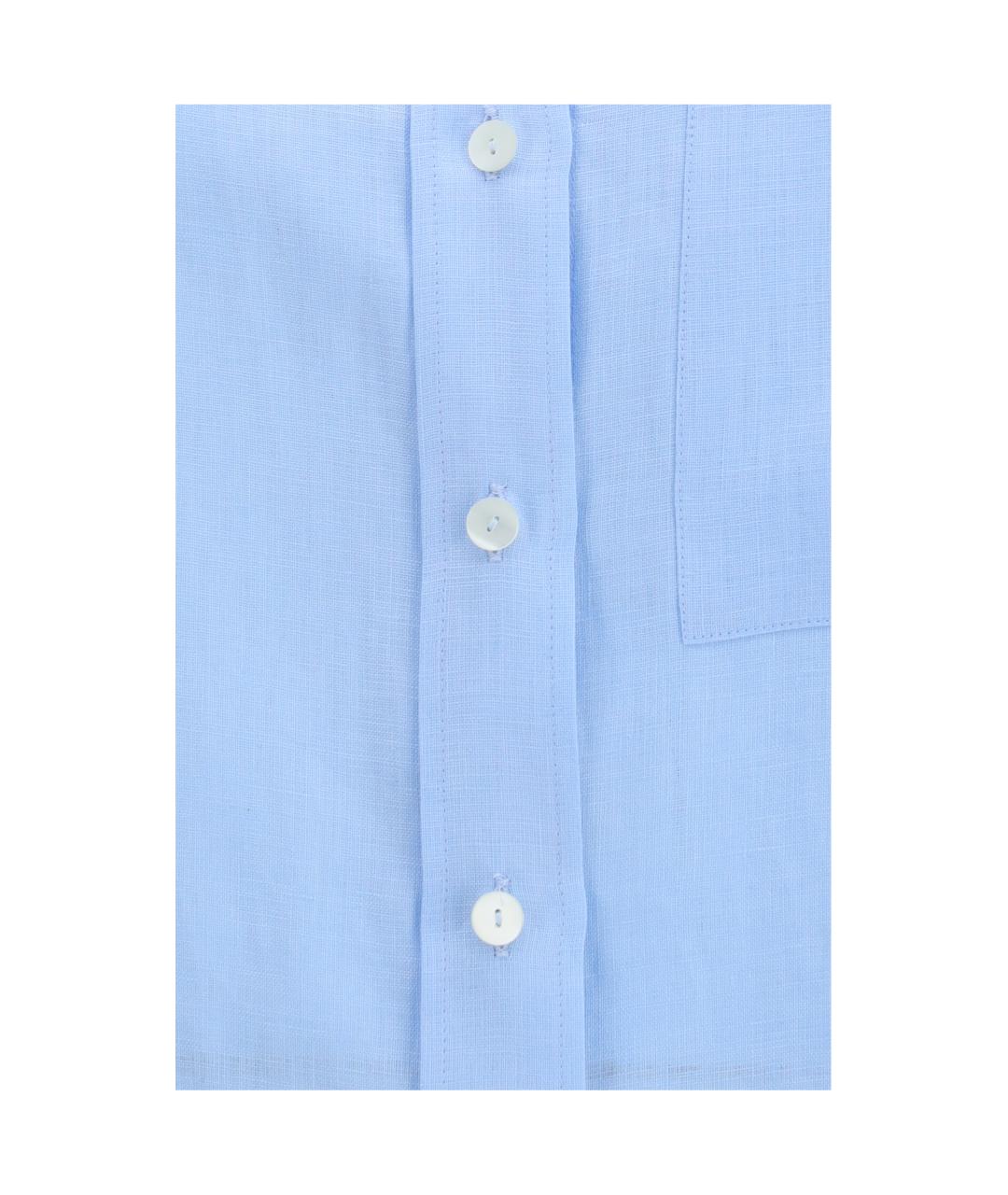 LARDINI Голубая льняная рубашка, фото 3