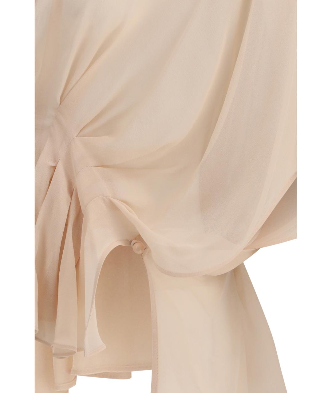 MAX MARA Бежевая шелковая блузы, фото 3