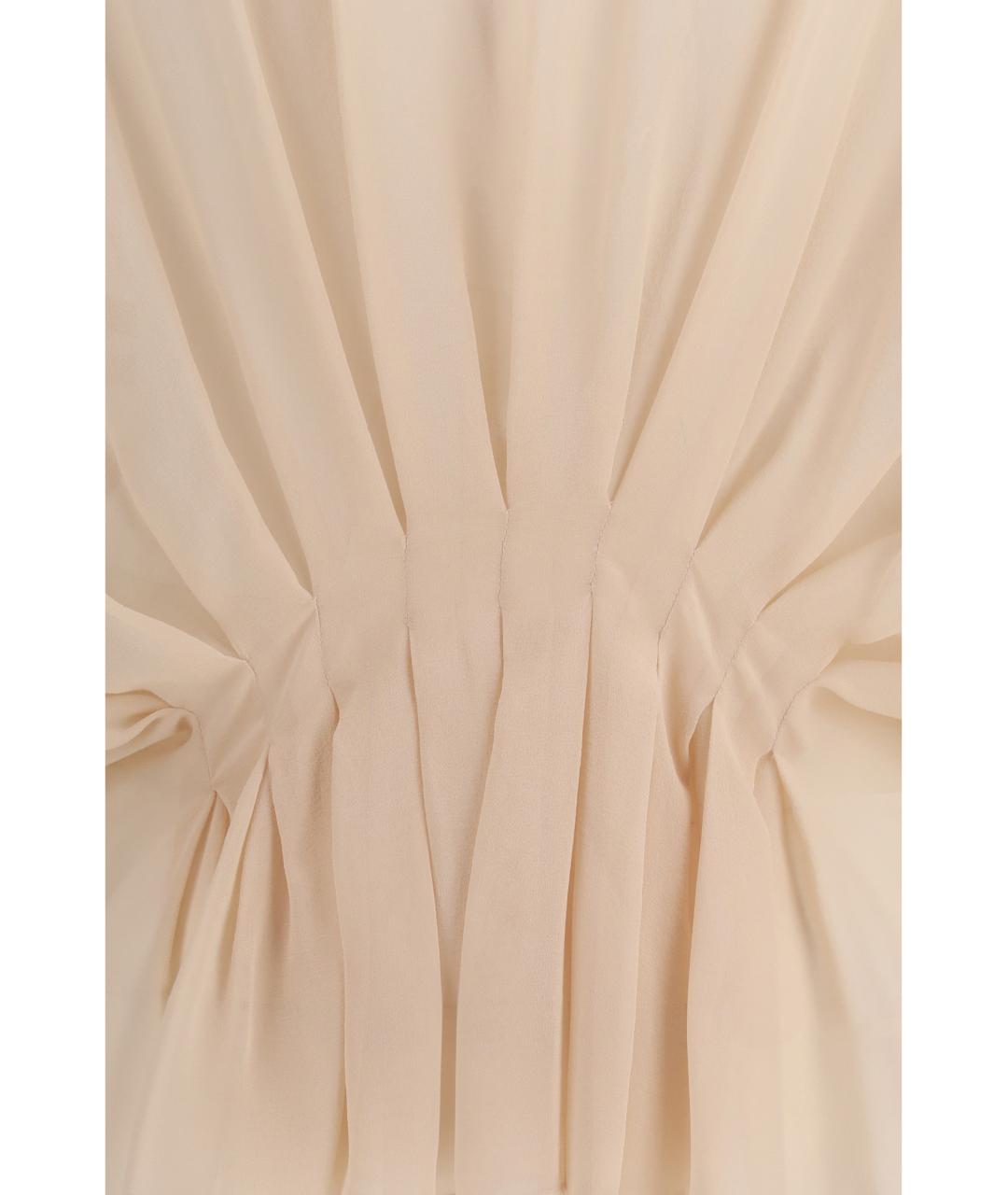 MAX MARA Бежевая шелковая блузы, фото 4