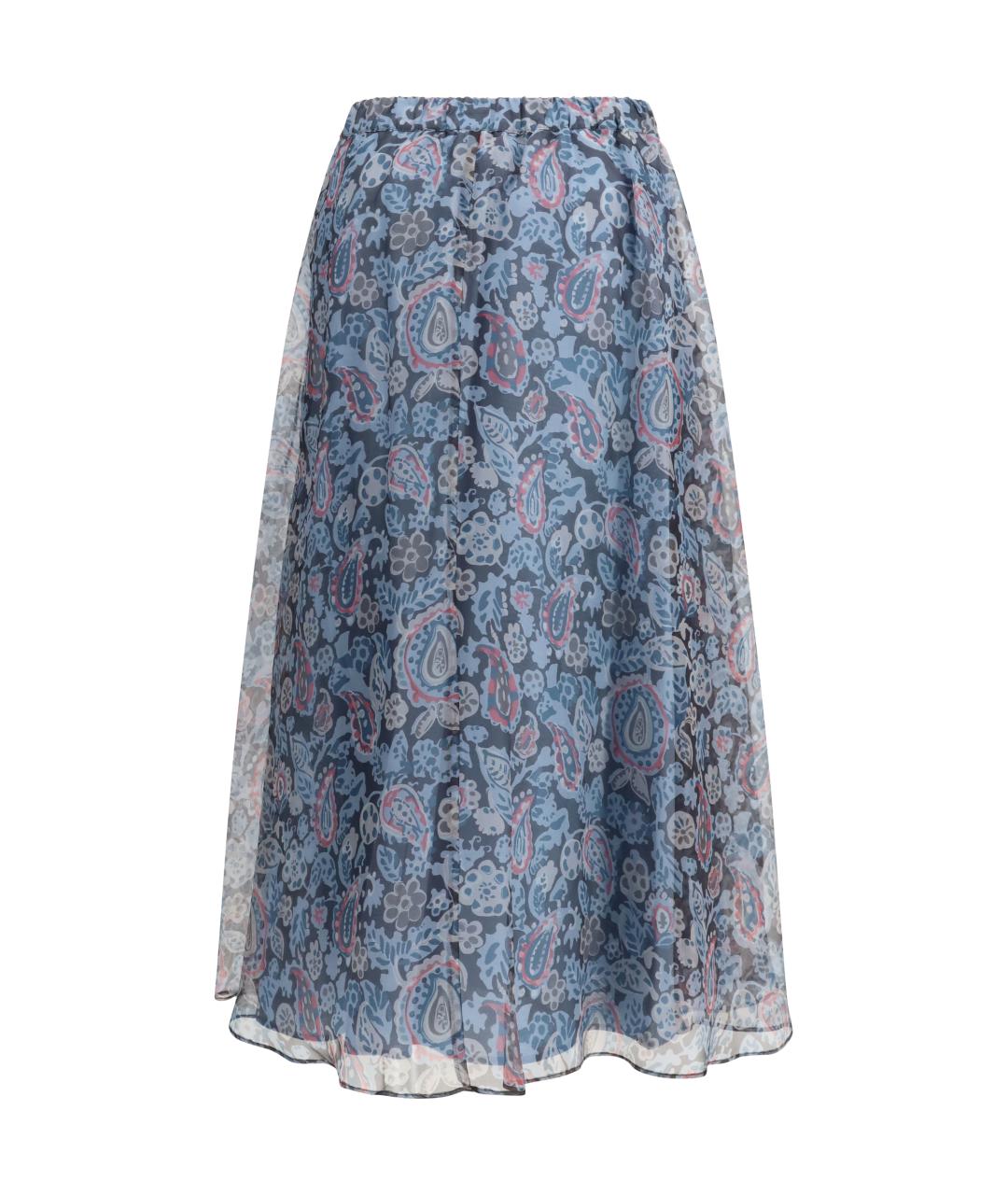 WEEKEND MAX MARA Мульти шелковая юбка миди, фото 2