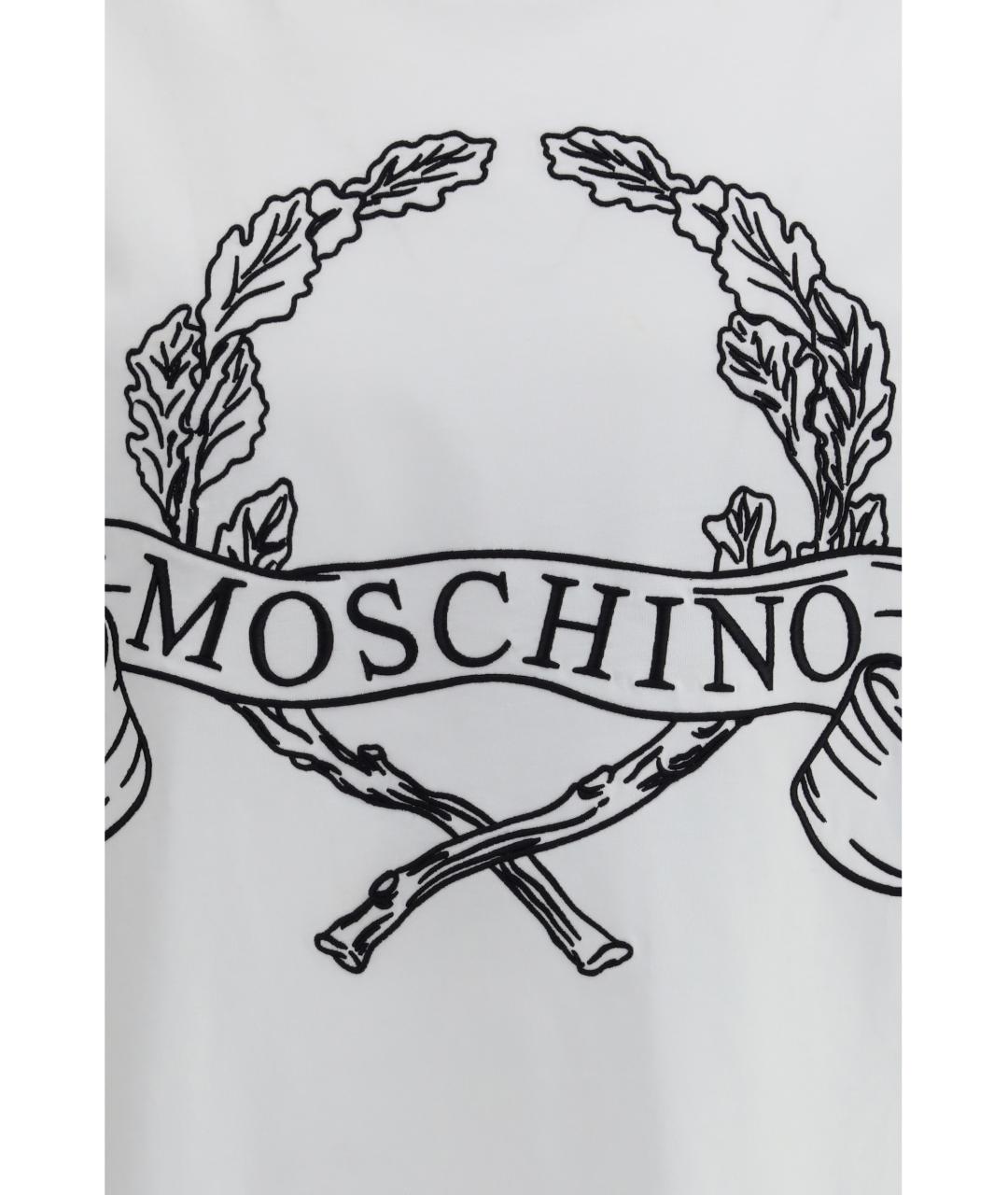 MOSCHINO Белая хлопковая футболка, фото 3