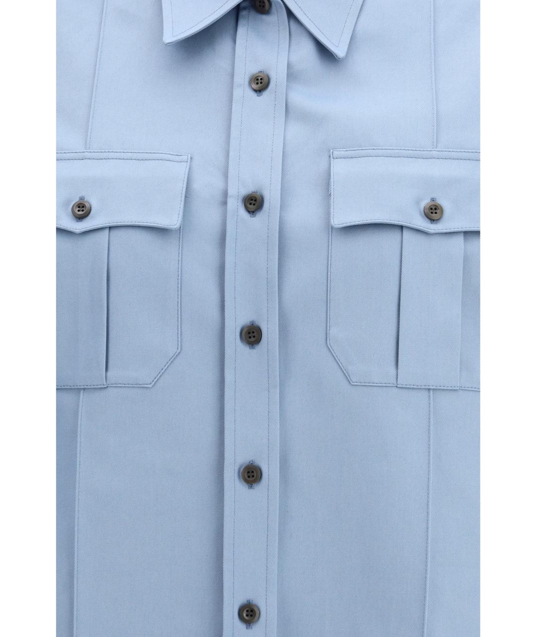 PRADA Голубая хлопковая рубашка, фото 3