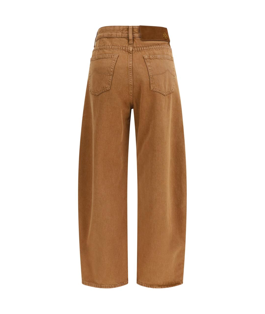 JACOB COHEN Коричневые хлопковые прямые джинсы, фото 2