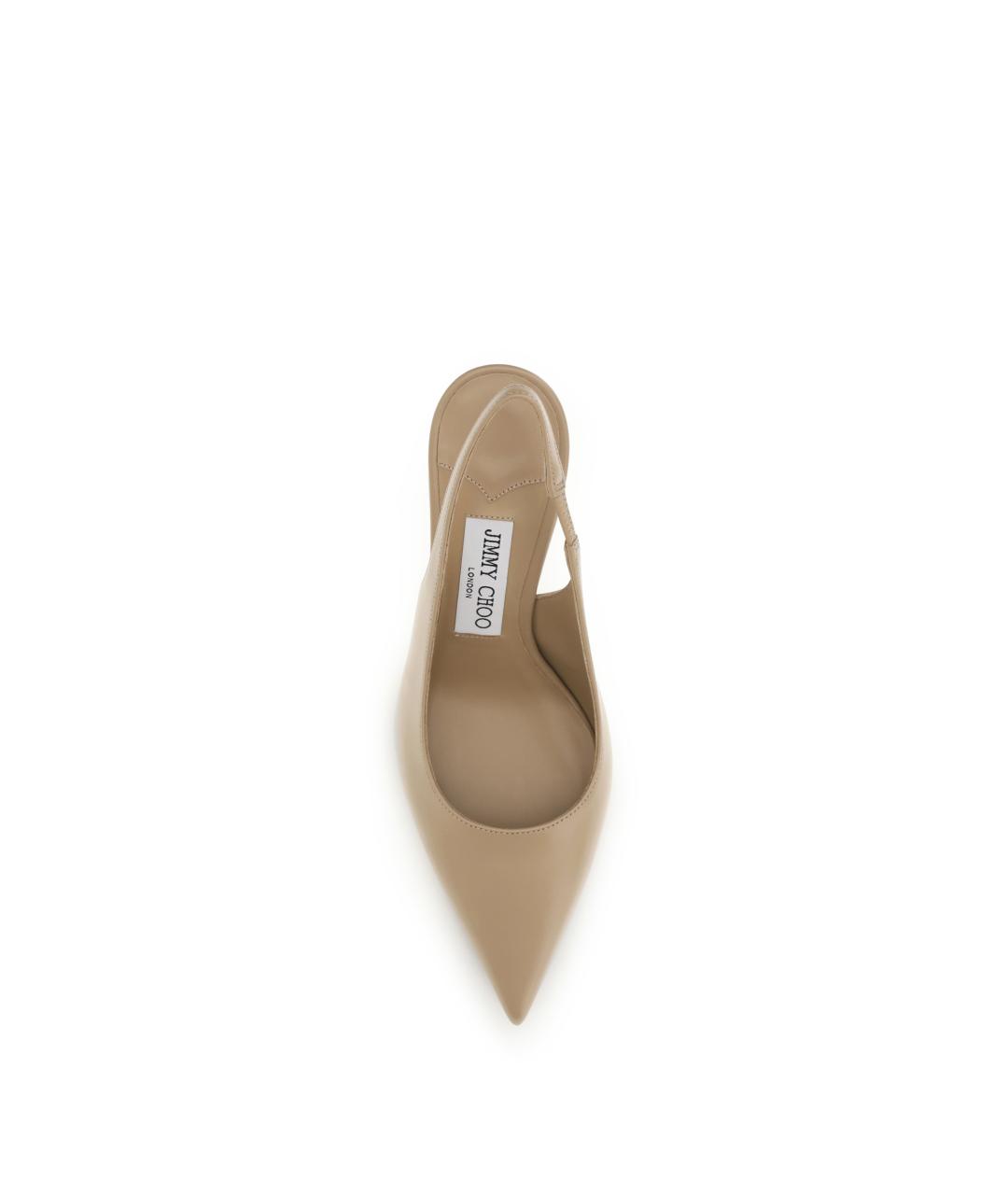 JIMMY CHOO Бежевые кожаные туфли, фото 4