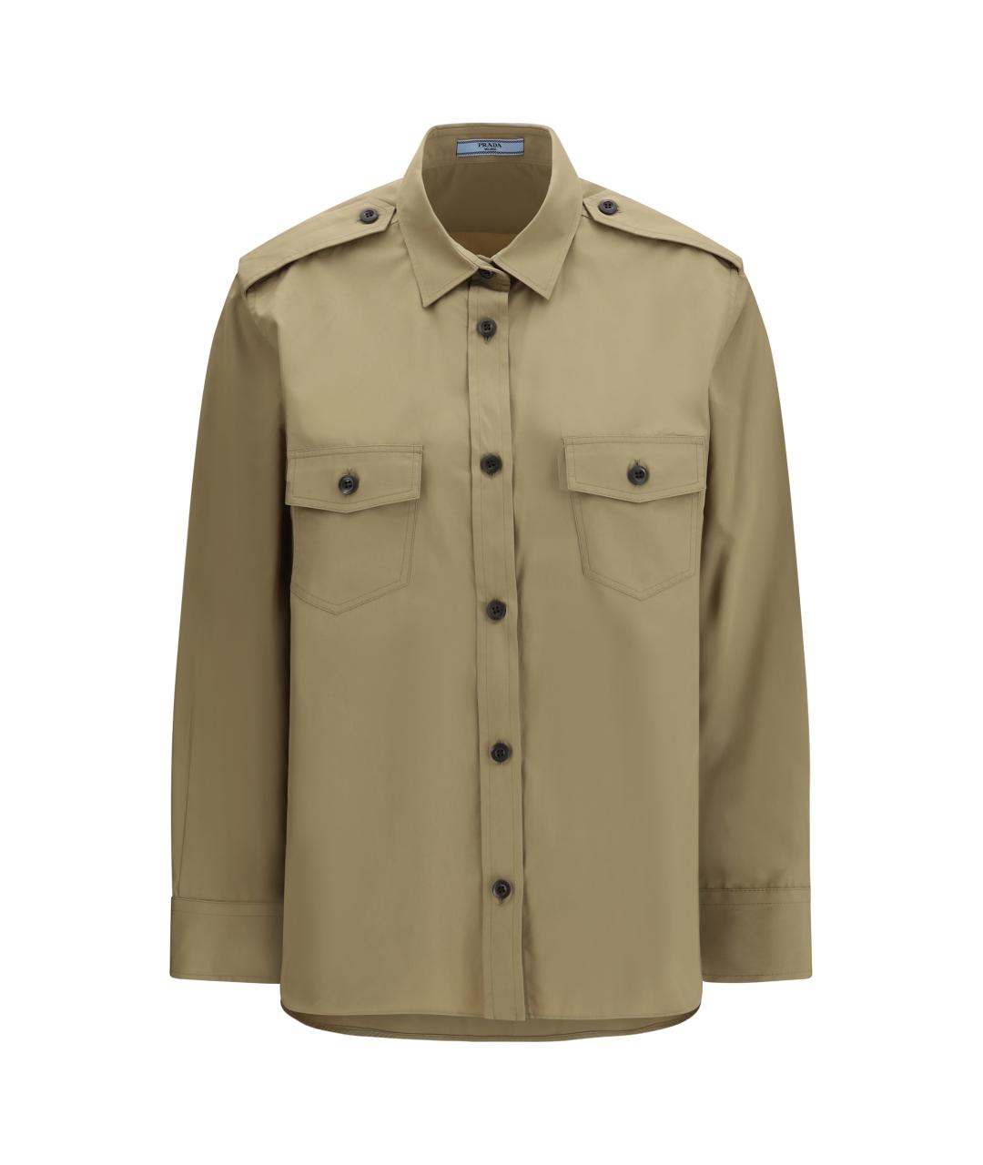 PRADA Бежевая хлопковая рубашка, фото 1