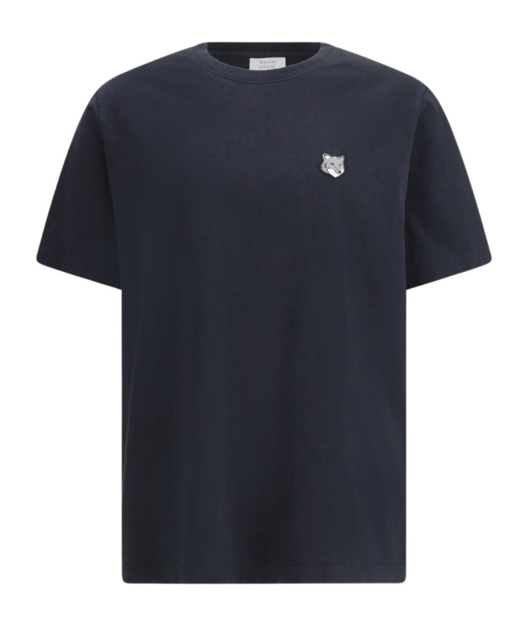 MAISON KITSUNE Черная хлопковая футболка, фото 1