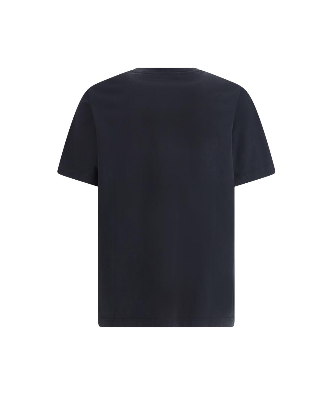 MAISON KITSUNE Черная хлопковая футболка, фото 2