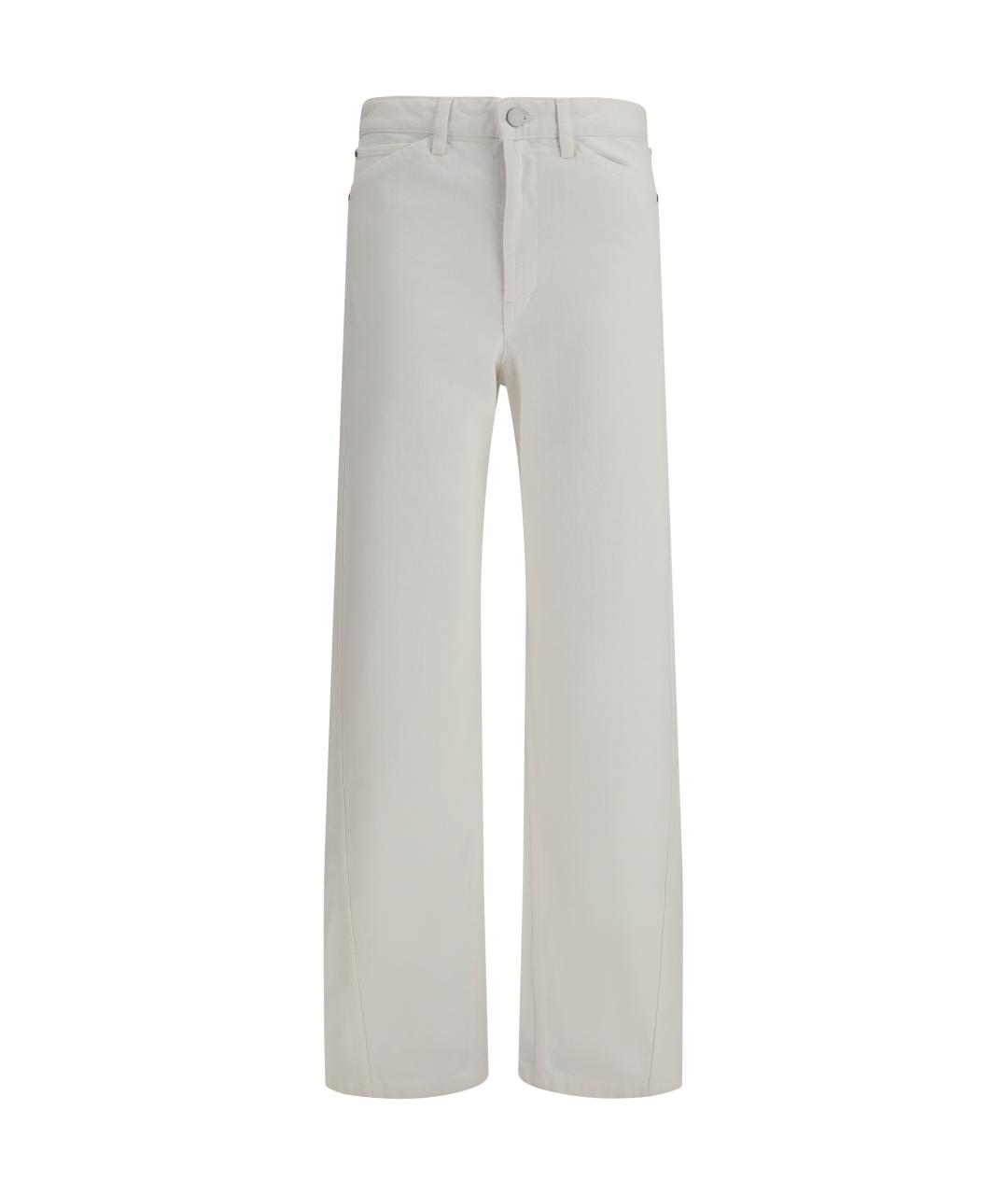 LEMAIRE Белые хлопковые прямые джинсы, фото 1