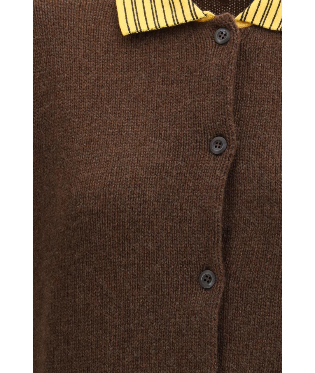 PRADA Коричневый кашемировый кардиган, фото 3
