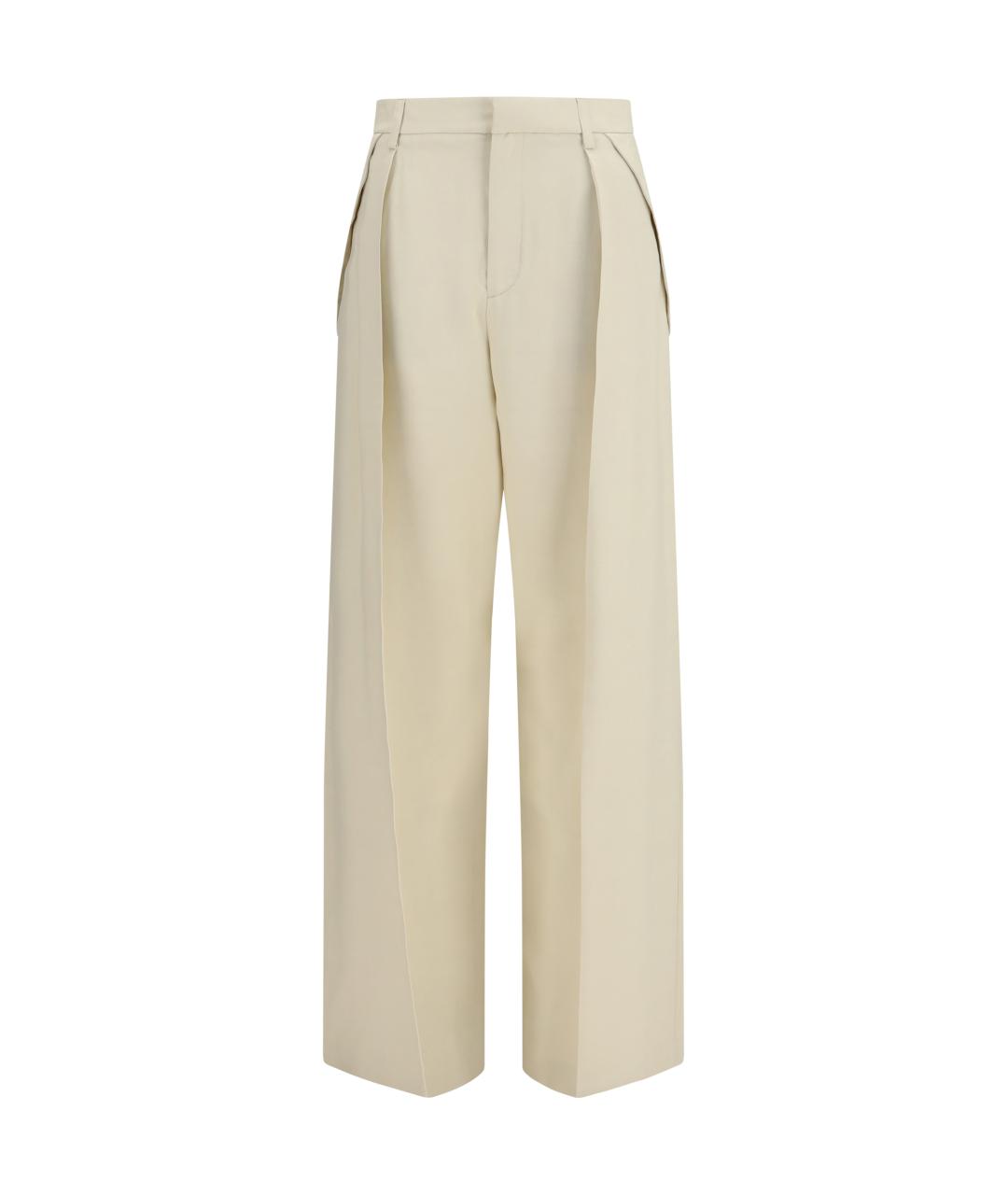 JACOB COHEN Бежевые вискозные прямые брюки, фото 1