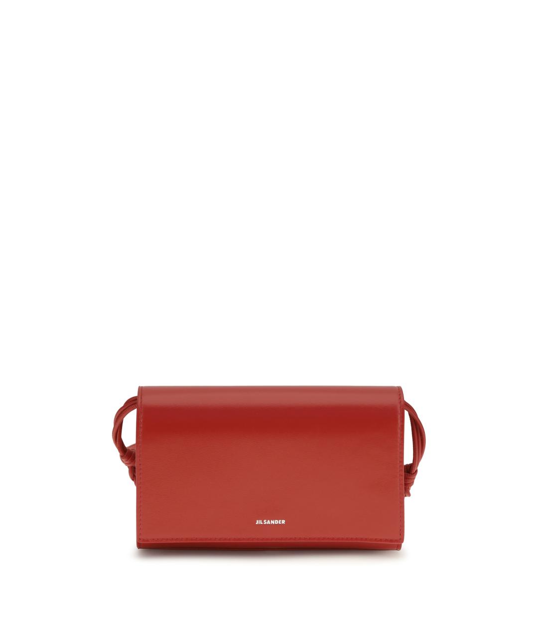 JIL SANDER Красная кожаная сумка через плечо, фото 1