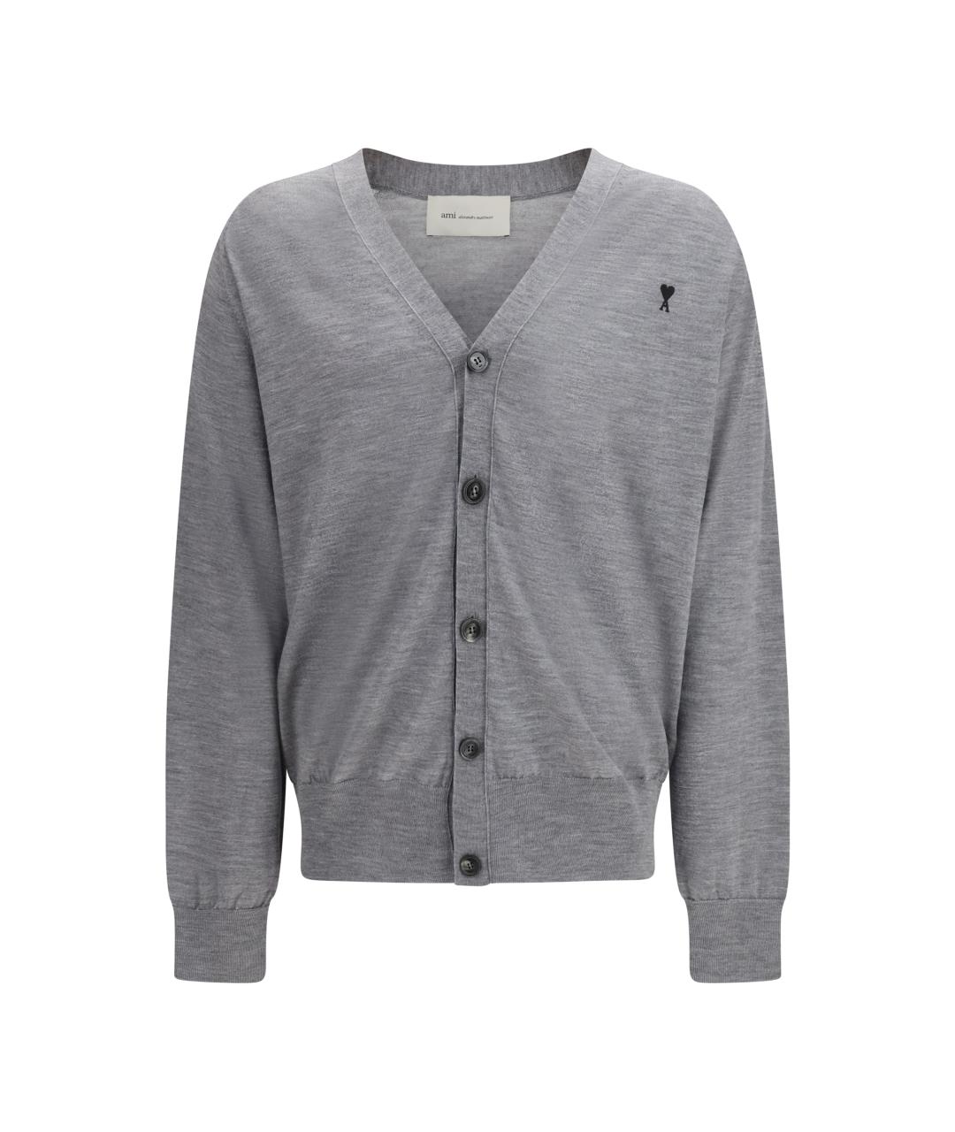 Ami Paris Серый шерстяной кардиган, фото 1