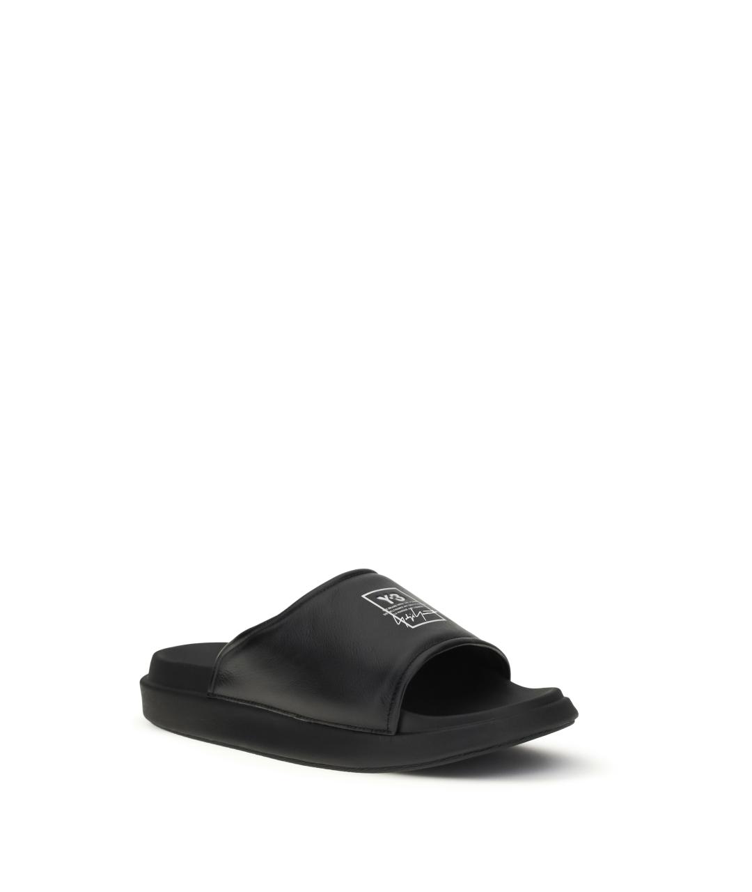 Y-3 Черные кожаные сандалии, фото 2