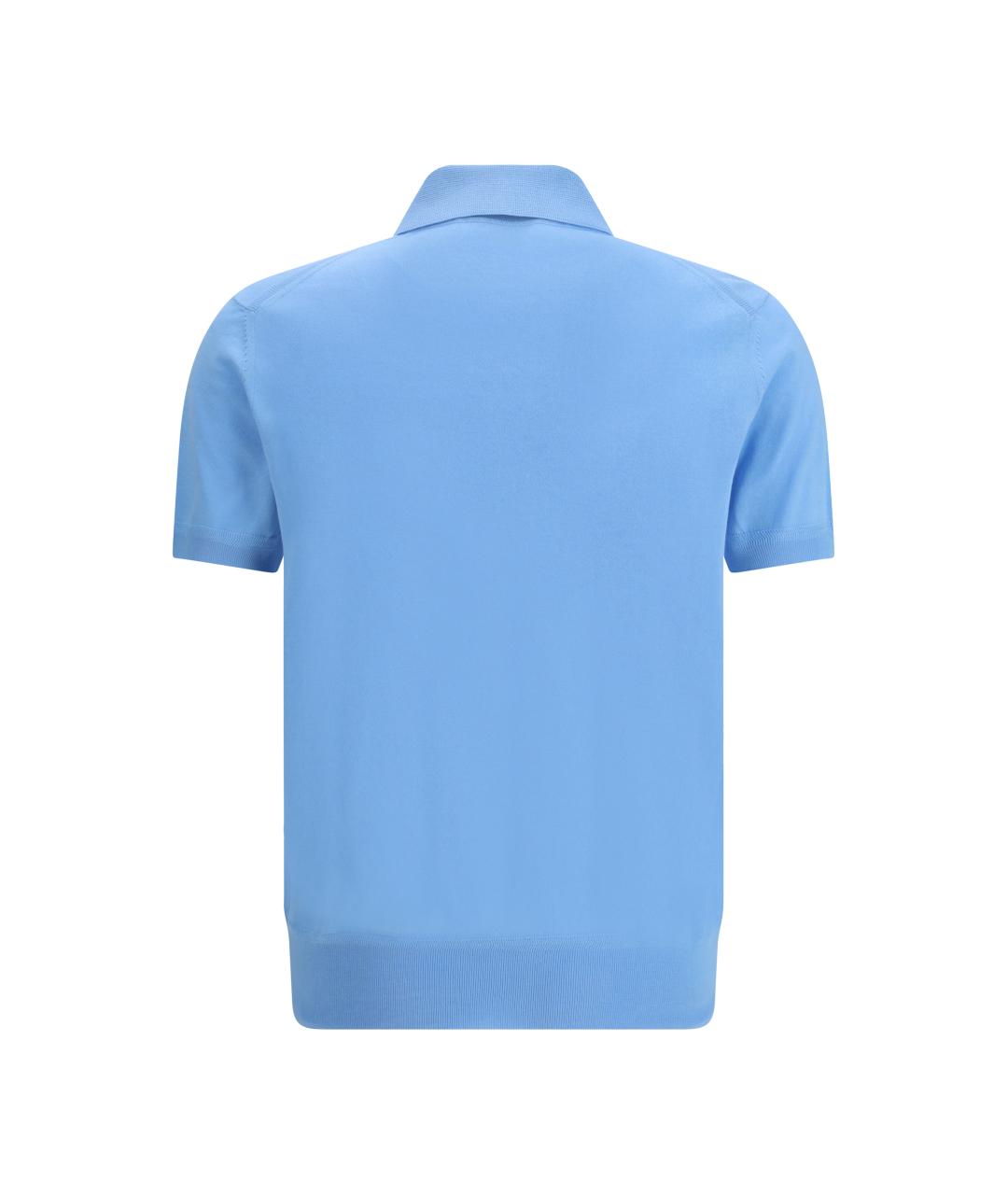 TOM FORD Бирюзовое хлопковое поло с коротким рукавом, фото 2