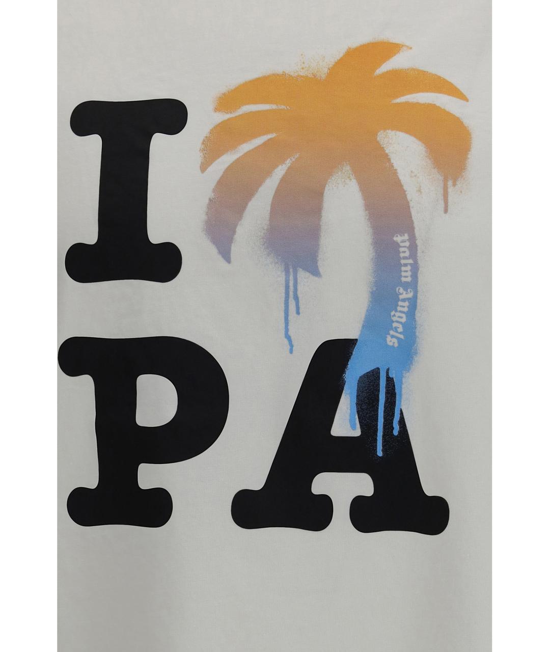 PALM ANGELS Белая хлопковая футболка, фото 3