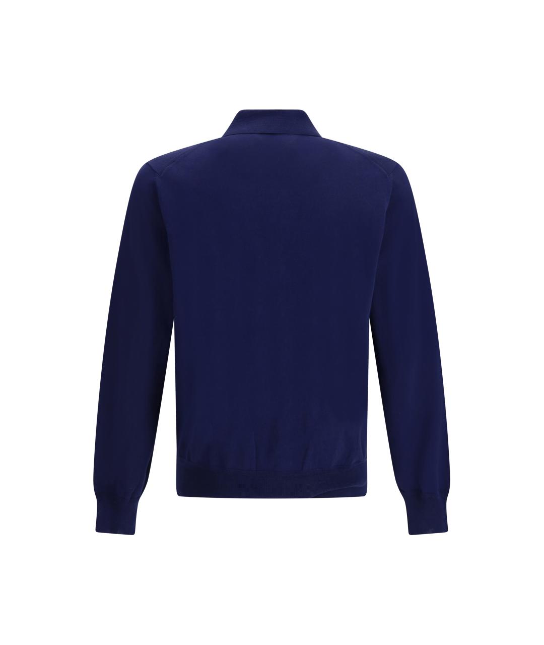 TOM FORD Темно-синее хлопковое поло с коротким рукавом, фото 2