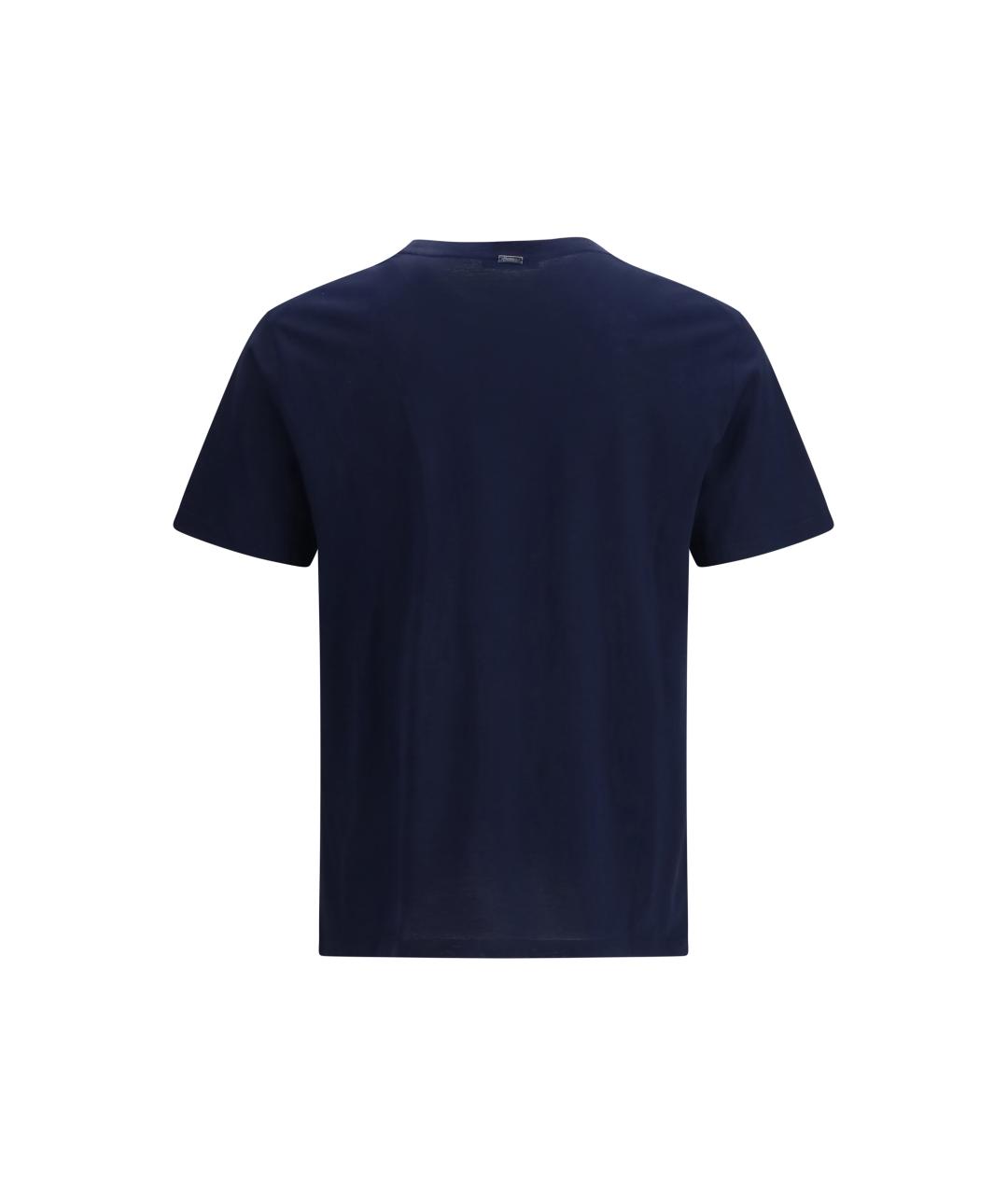 HERNO Темно-синяя хлопковая футболка, фото 2