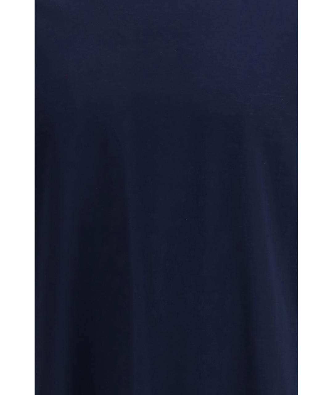 HERNO Темно-синяя хлопковая футболка, фото 3