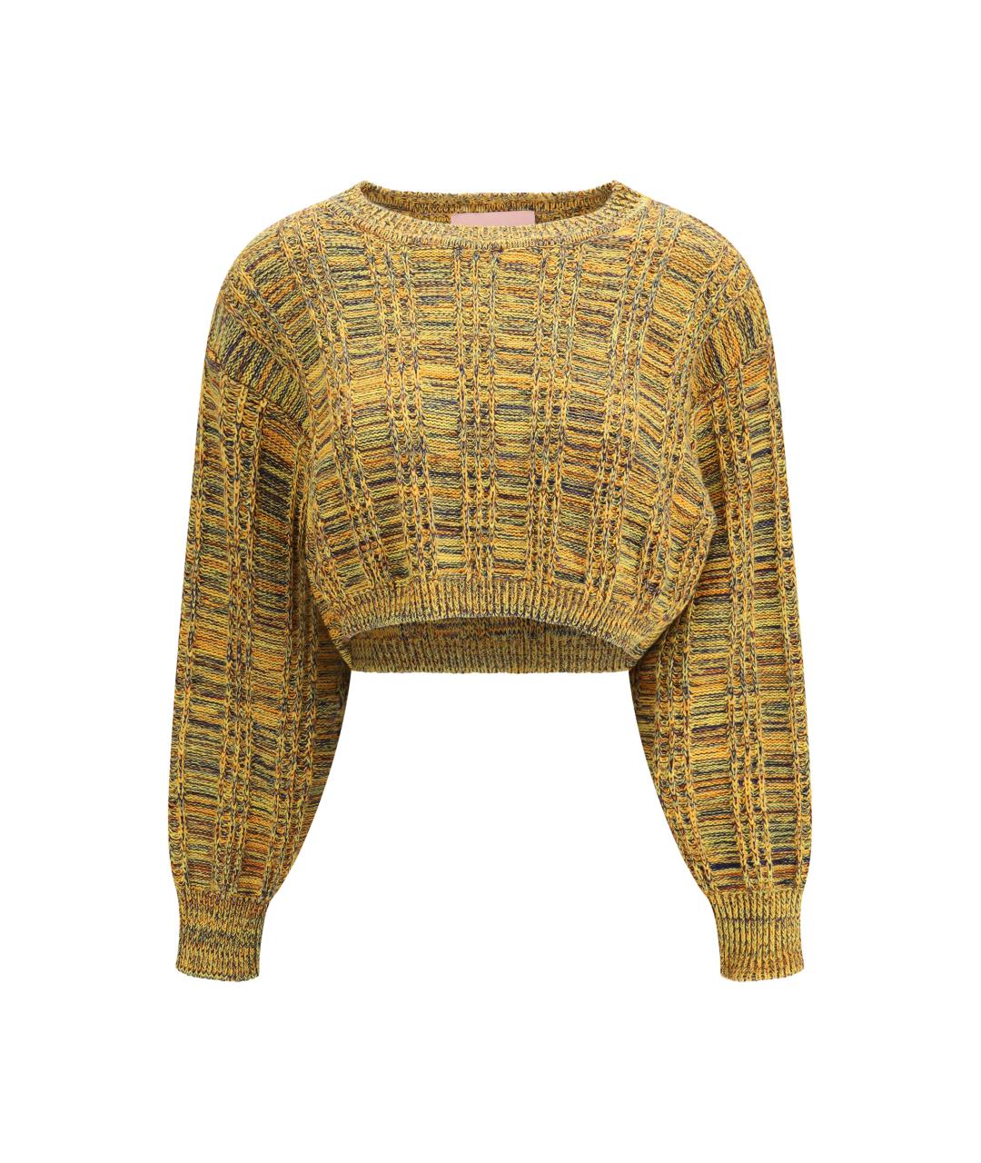 KRISTINA TI Желтый хлопковый джемпер / свитер, фото 1