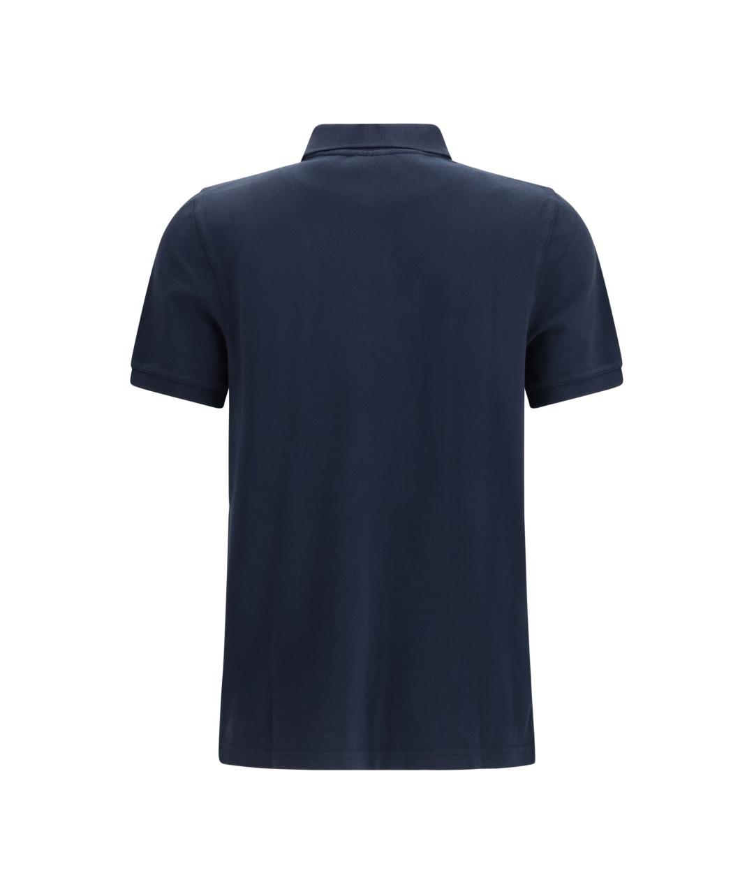 MAISON KITSUNE Темно-синее хлопковое поло с коротким рукавом, фото 2