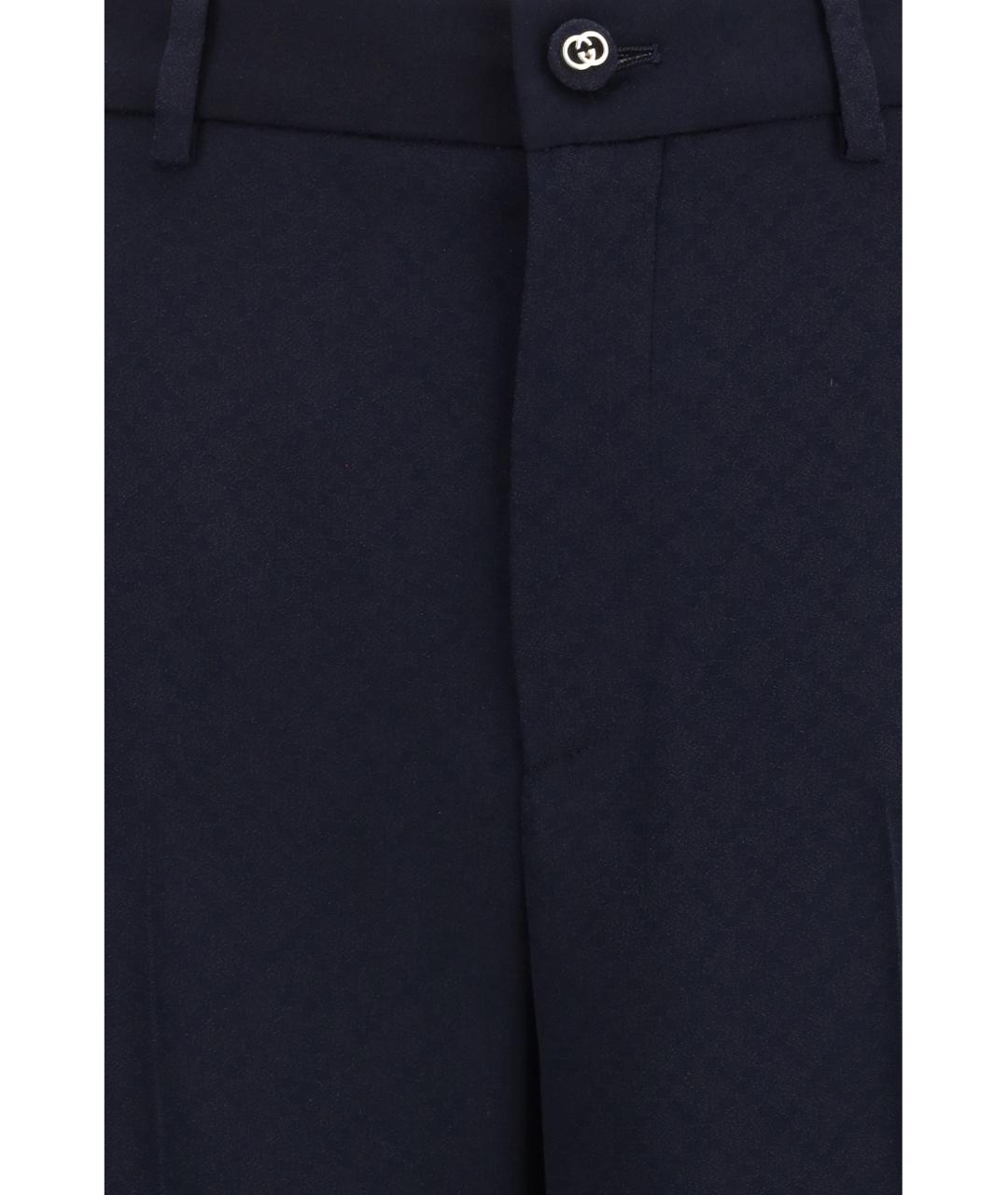 GUCCI Синие вискозные брюки широкие, фото 3