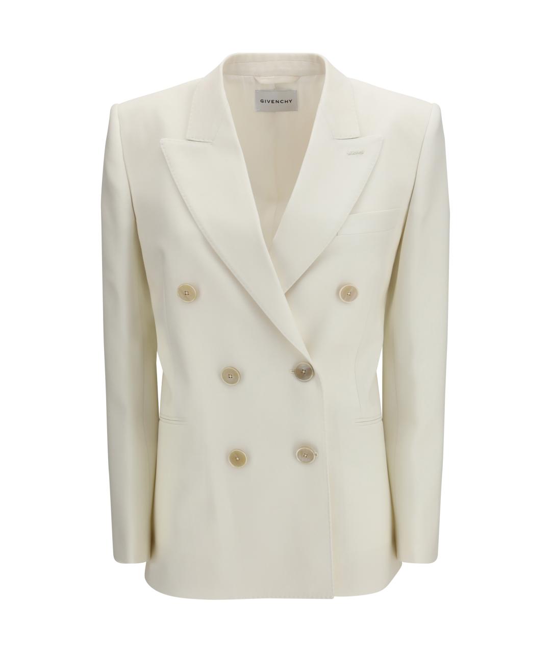 GIVENCHY Белый шерстяной жакет/пиджак, фото 1