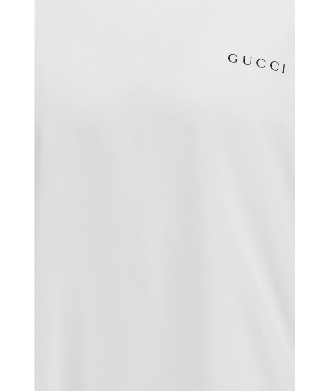GUCCI Белая хлопковая футболка, фото 3
