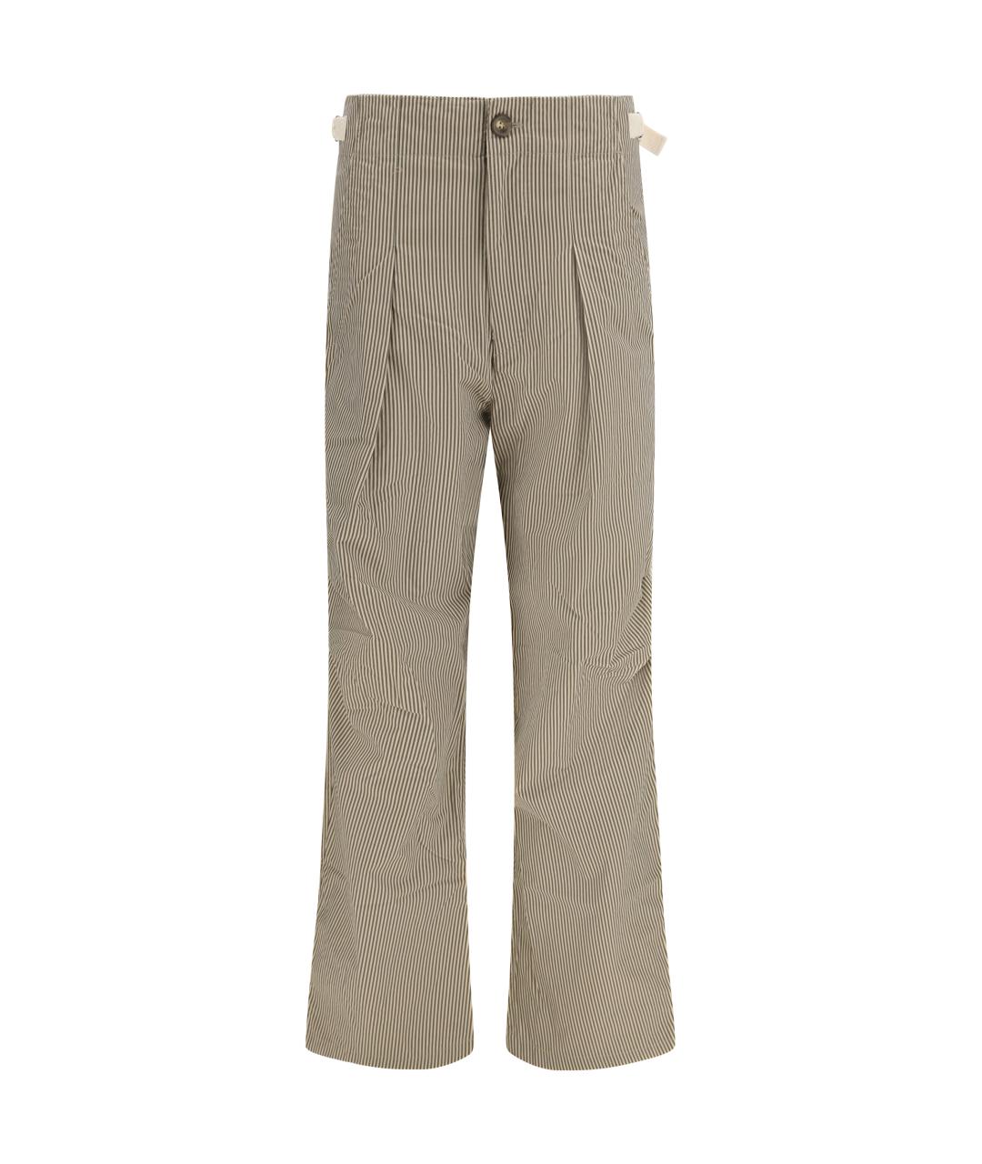 ISABEL MARANT ETOILE Бежевые хлопковые прямые брюки, фото 1