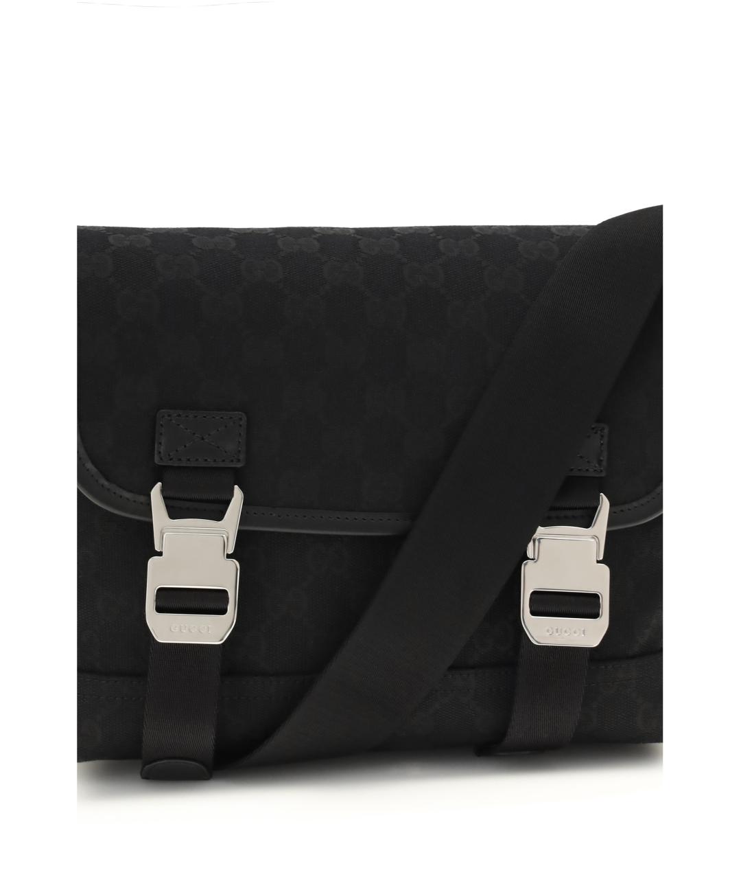 GUCCI Черная тканевая сумка на плечо, фото 4