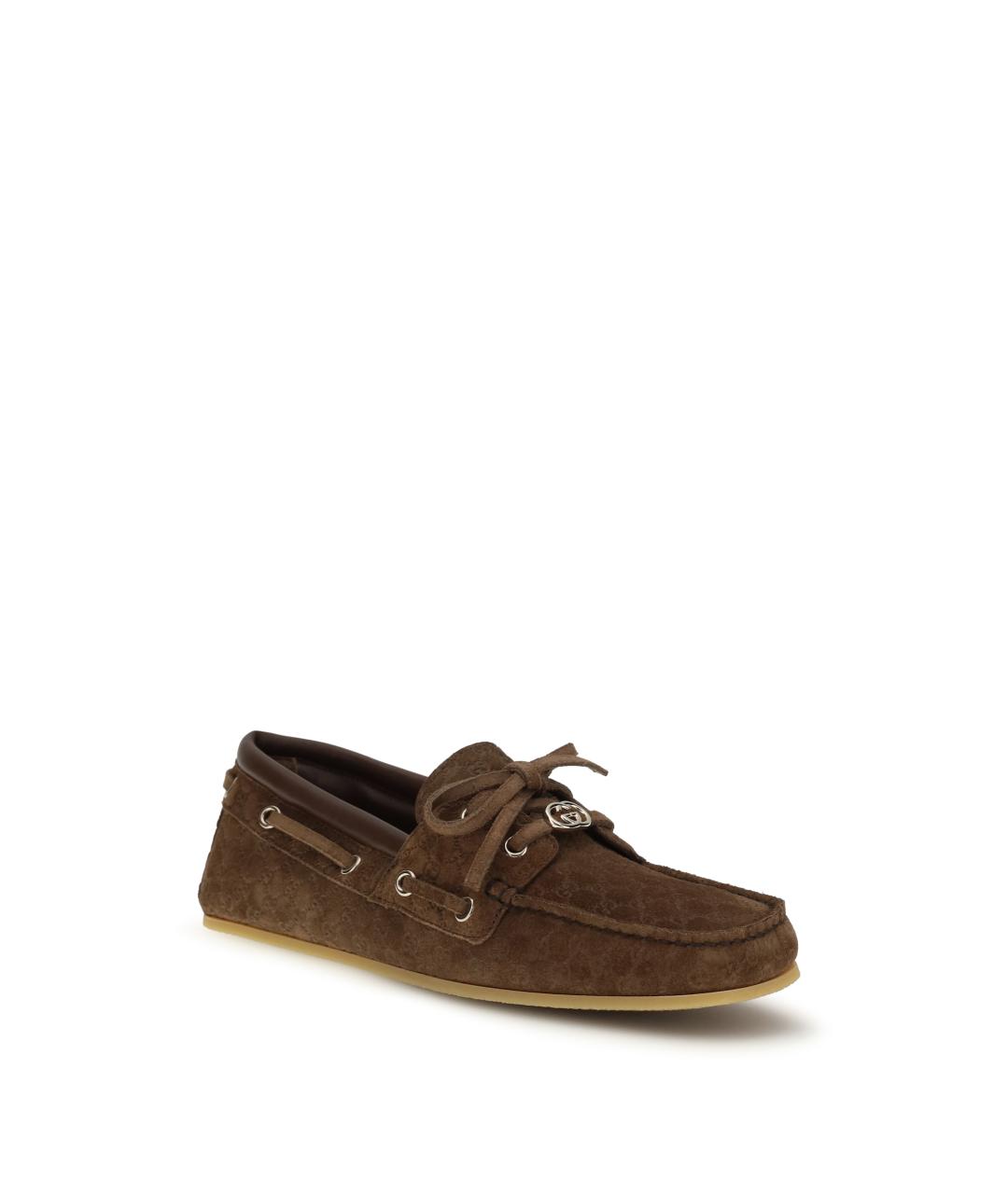 GUCCI Коричневые замшевые лоферы, фото 2