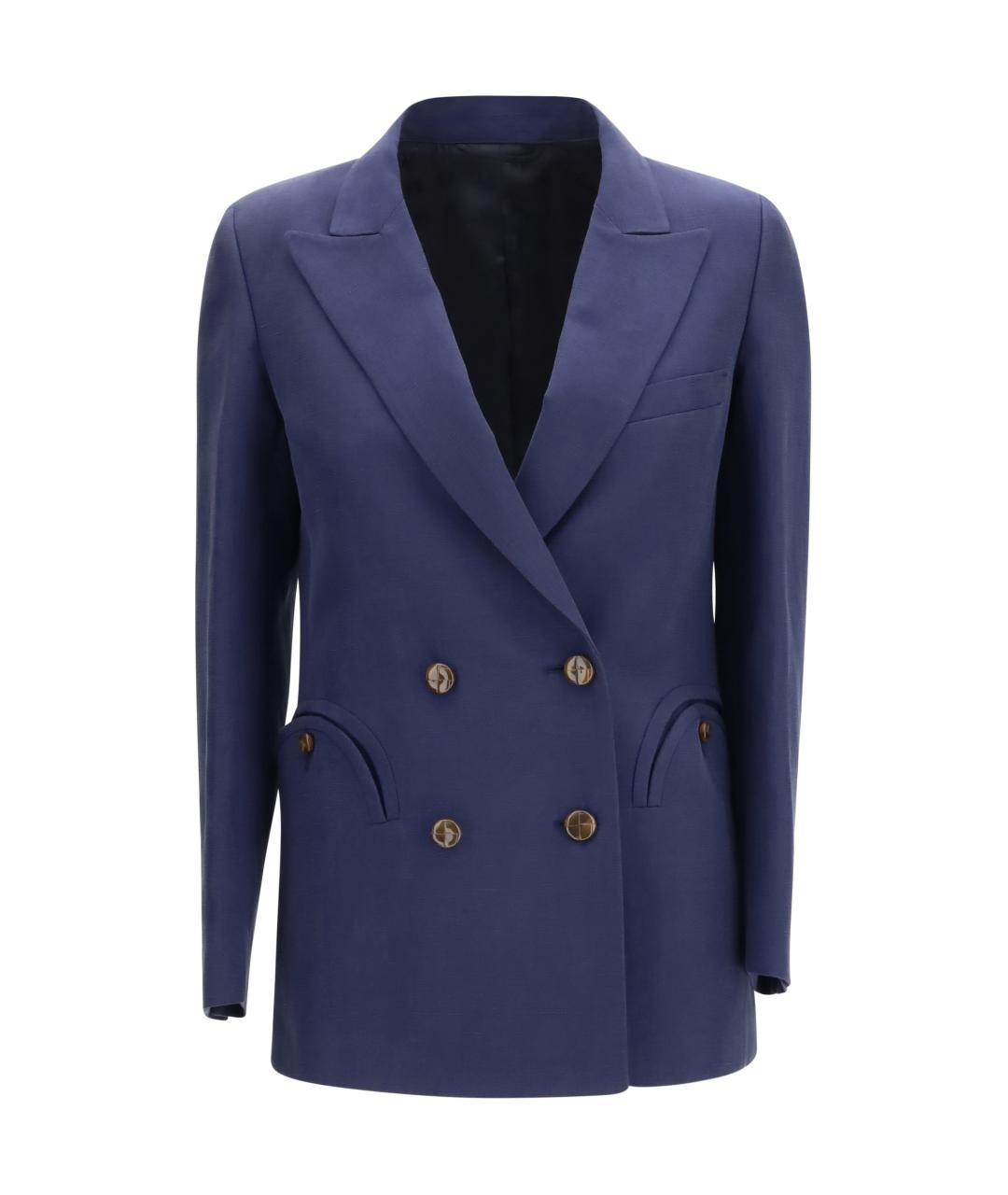 BLAZE MILANO Темно-синий льняной жакет/пиджак, фото 1