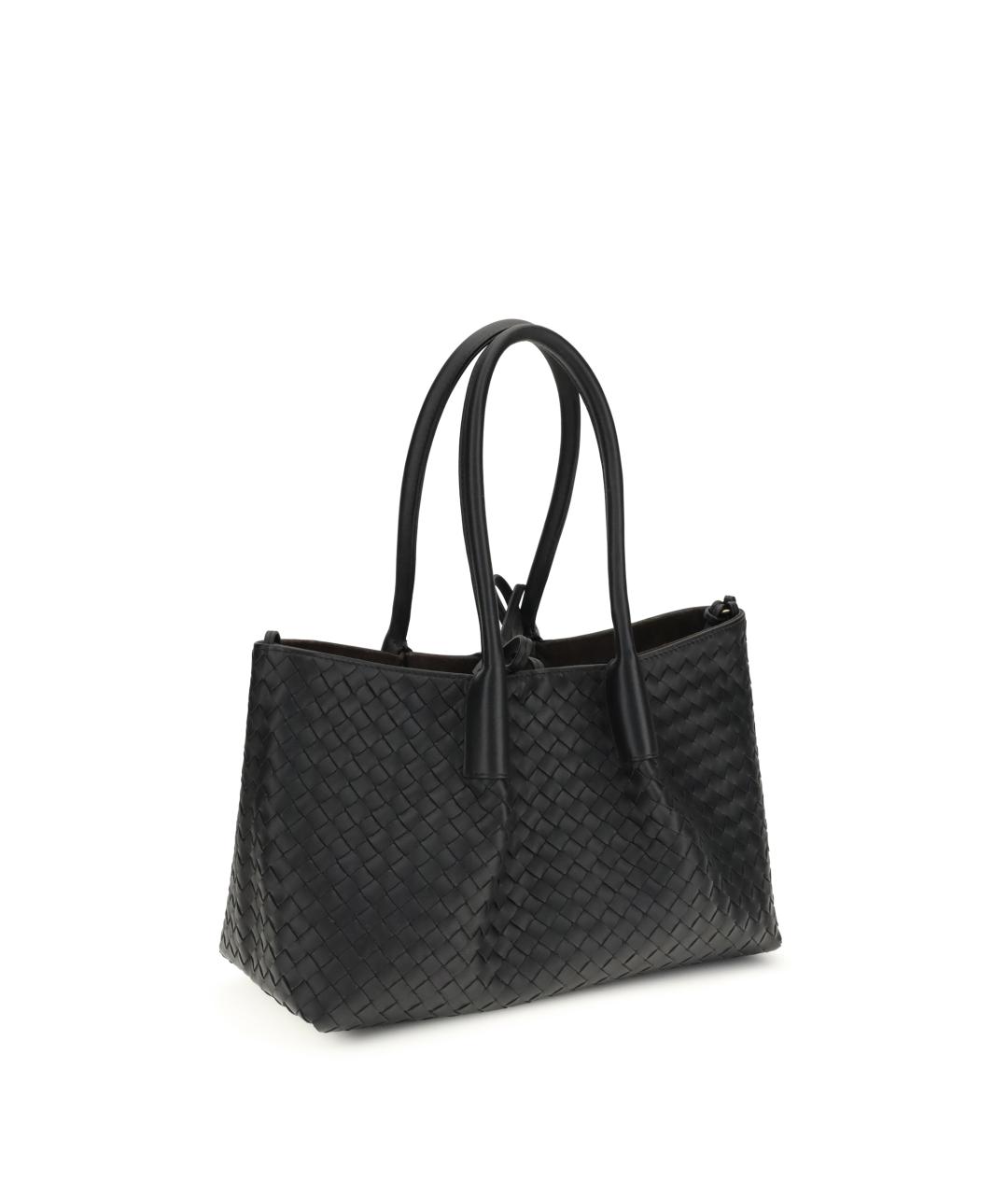 BOTTEGA VENETA Черная кожаная сумка тоут, фото 3