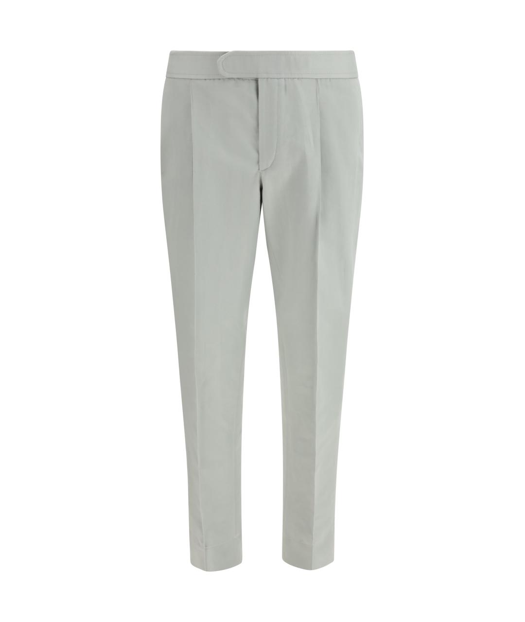 BRIONI Серые льняные повседневные брюки, фото 1