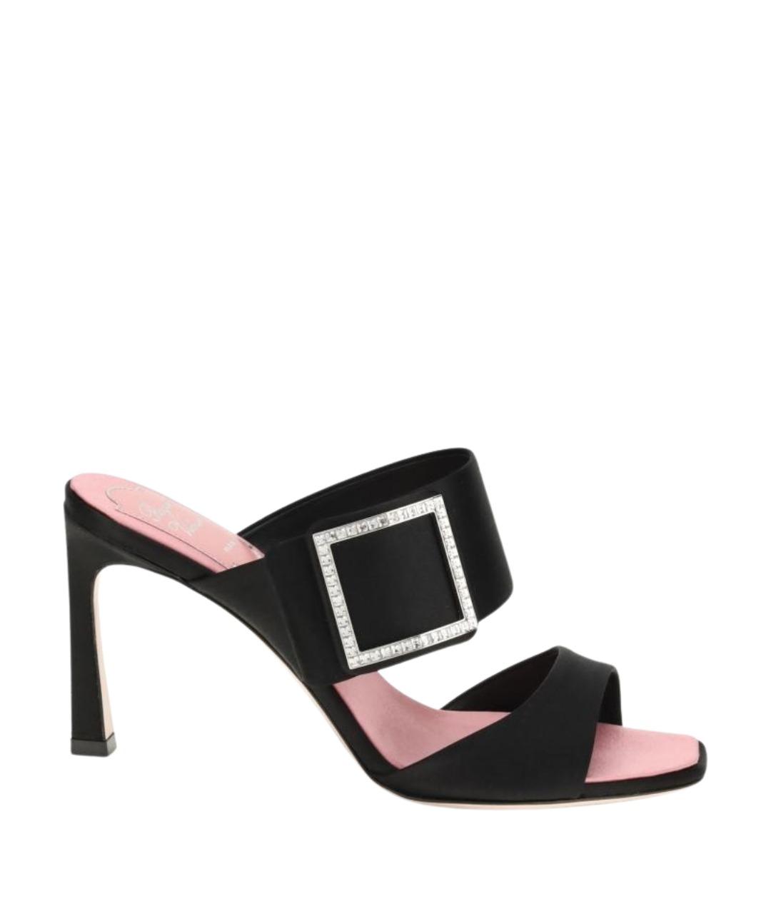 ROGER VIVIER Черные текстильные мюли, фото 1