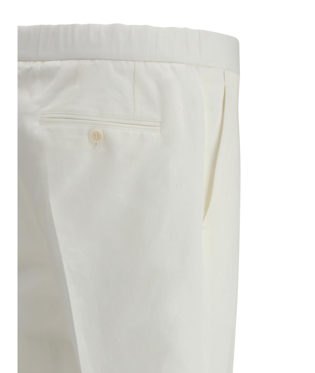 BRIONI Белые льняные повседневные брюки, фото 3