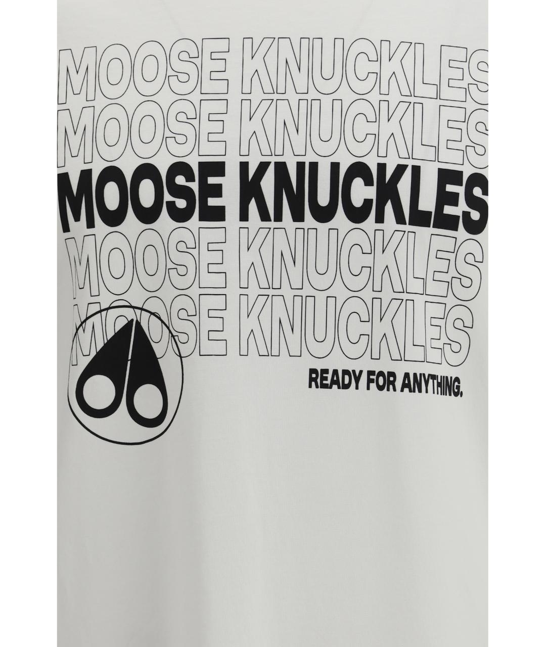 MOOSE KNUCKLES Белая хлопковая футболка, фото 3