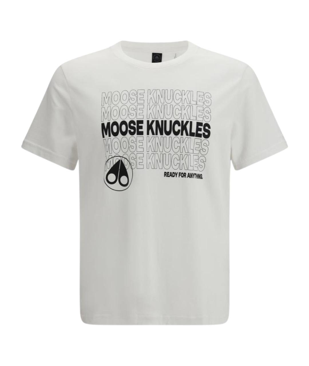 MOOSE KNUCKLES Белая хлопковая футболка, фото 1