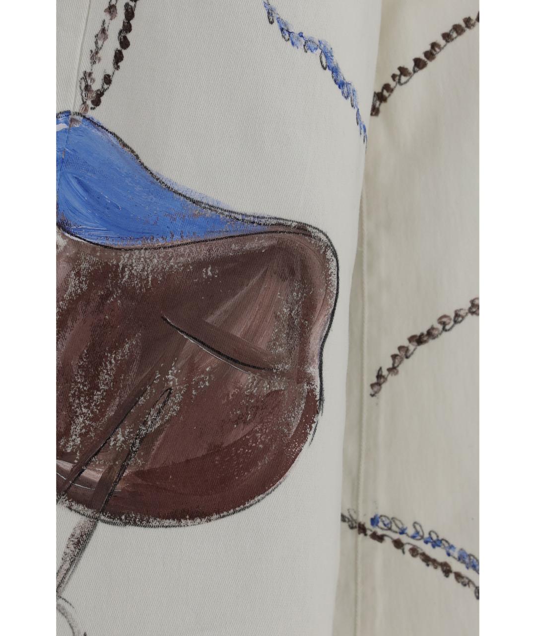 ELLA Белые хлопковые прямые джинсы, фото 3