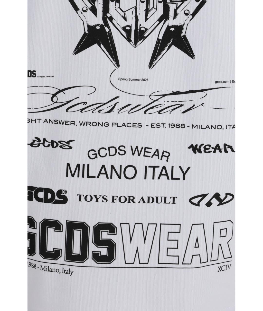 GCDS Белая хлопковая футболка, фото 3