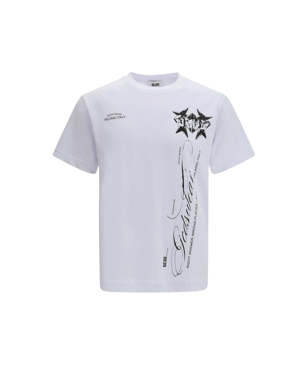 GCDS Белая хлопковая футболка, фото 4