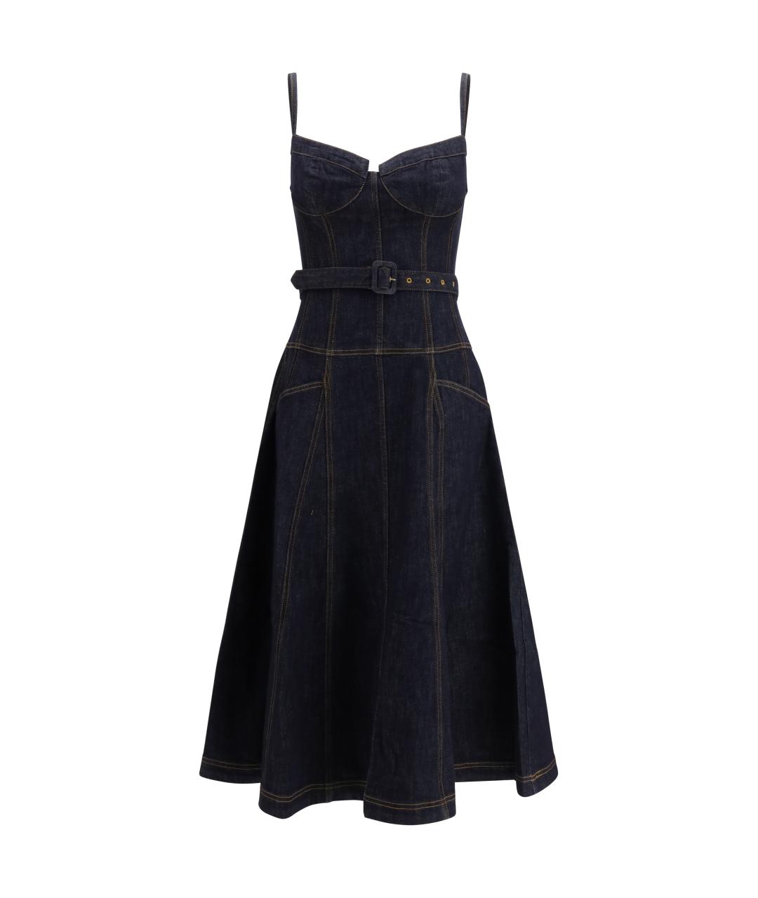 SELF-PORTRAIT Синее хлопковое повседневное платье, фото 1