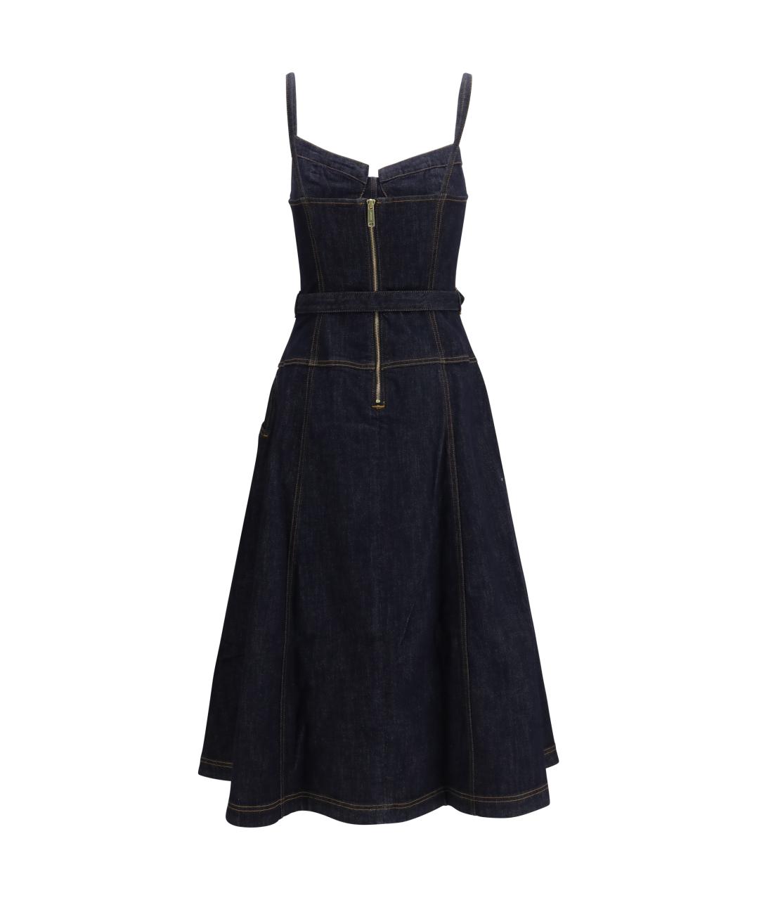 SELF-PORTRAIT Синее хлопковое повседневное платье, фото 2