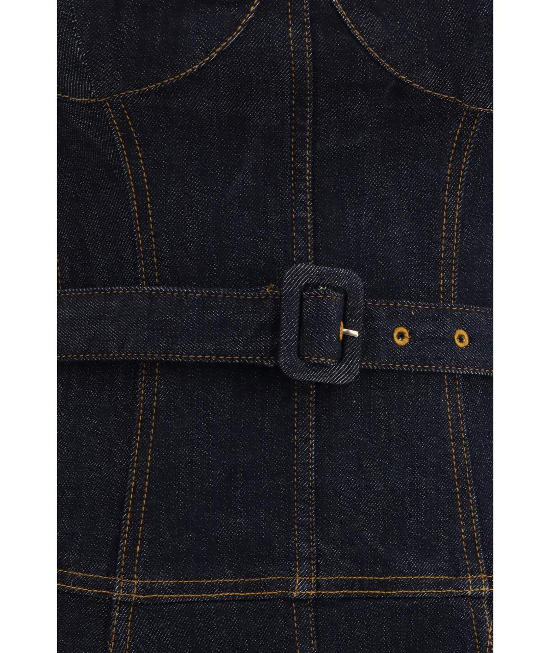 SELF-PORTRAIT Синее хлопковое повседневное платье, фото 3